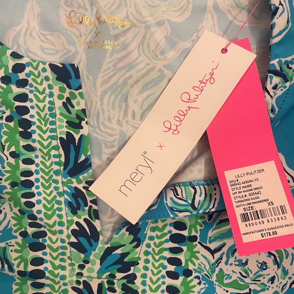 Lilly Pulitzer Nadine Dress in Turquoise Oasis - Picture 2 of 2